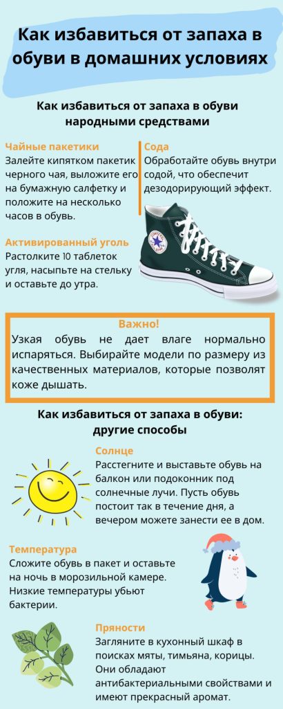 Как убрать неприятный запах из обуви за одну ночь дешево