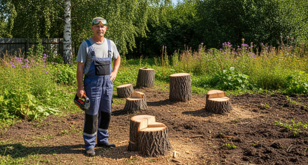 Удаление пней на участке: предупреждения садоводов и безопасные методы